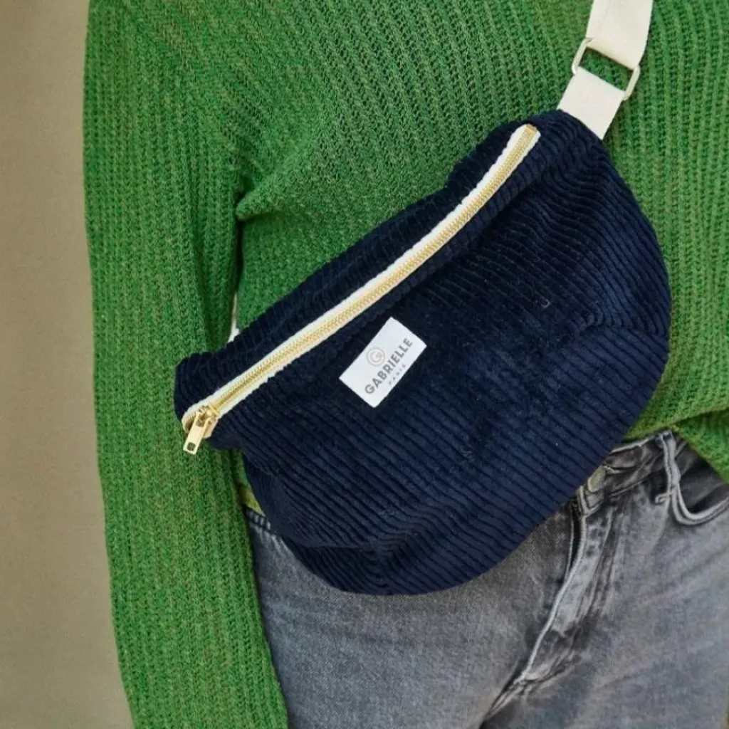 Gabrielle Paris Banane Velours Bleu Marine - Clearance