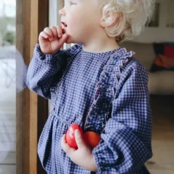 Marlot Paris Barboteuse Zélie Mini Vichy Bleu - Outlet