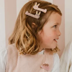 Luciole et Petit Pois Barrettes Trio Lapin Nacre - Discount