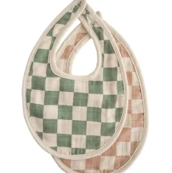 Mushie Bavoirs Vert et Damiers - Clearance
