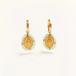 Palas Boucles d'Oreilles Santa Maria Vert d'Eau - New