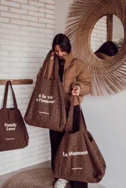 Mon Petit Léon Cabas Léopard "À la Vie, à l'Amour" - Outlet