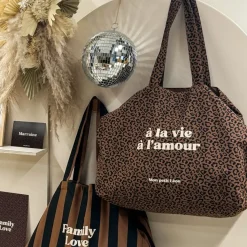 Mon Petit Léon Cabas Léopard "À la Vie, à l'Amour" - Outlet