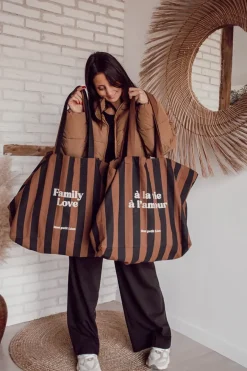 Mon Petit Léon Cabas Rayé "À la Vie, à l'Amour" - New