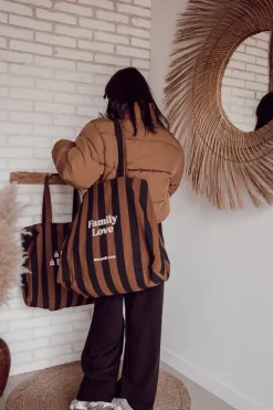 Mon Petit Léon Cabas Rayé "Family Love" - Best