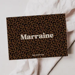 Mon Petit Léon Carte Léopard "Marraine" - Hot