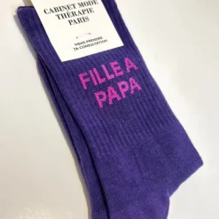 Cabinet Mode Thérapie Paris Chaussette Kids "Fille à Papa" Violet - Cabinet Mode Thérapie Best
