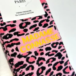 Cabinet Mode Thérapie Paris Chaussette "Madame Connasse" Léopard Rose - Cabinet Mode Thérapie Best
