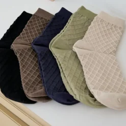 Gentil Coquelicot Chaussettes Losange Kaki - Best