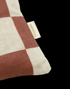 nobodinoz Coussin Rectangulaire Maroon Checks Fruits - Hot