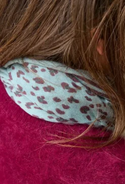 Gabrielle Paris Foulard Laine Léopard Acier - New