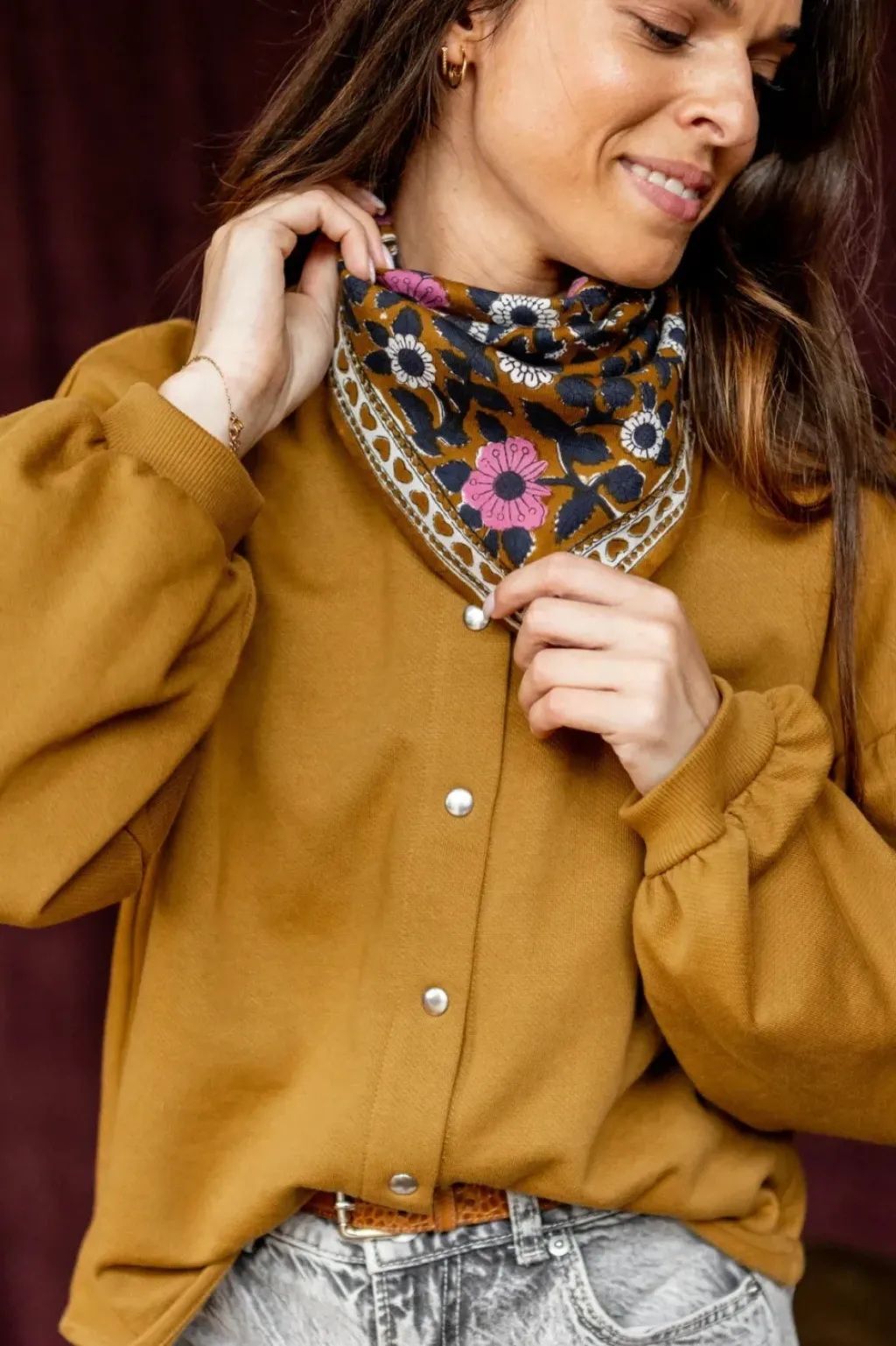 Apaches Collections Foulard Manika Cœur Tapenade - Discount