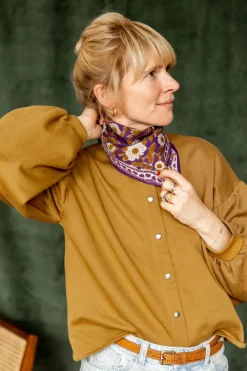 Apaches Collections Foulard Manika Cœur Violet - Outlet