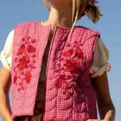 Apaches Collections Gilet Sakari Khadi Fuchsia - Fashion