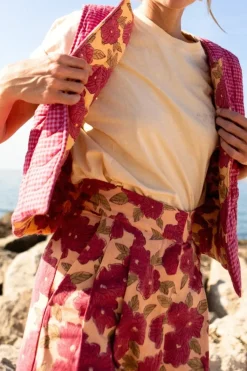 Apaches Collections Gilet Sakari Khadi Fuchsia - Fashion