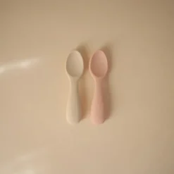 Mushie Mini Cuillères Rose et Crème - Hot