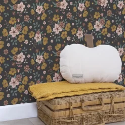 Lilipinso Papier Peint Capucine Bouquet Noir - Sale