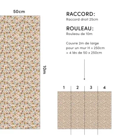 Lilipinso Papier Peint Capucine Fleurs Rose - Fashion