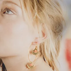 Camille Enrico Pendentif Amulette Coquillage Or Green - Hot