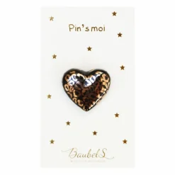 Baubels Pins Coeur Léopard Marron Doré - Clearance