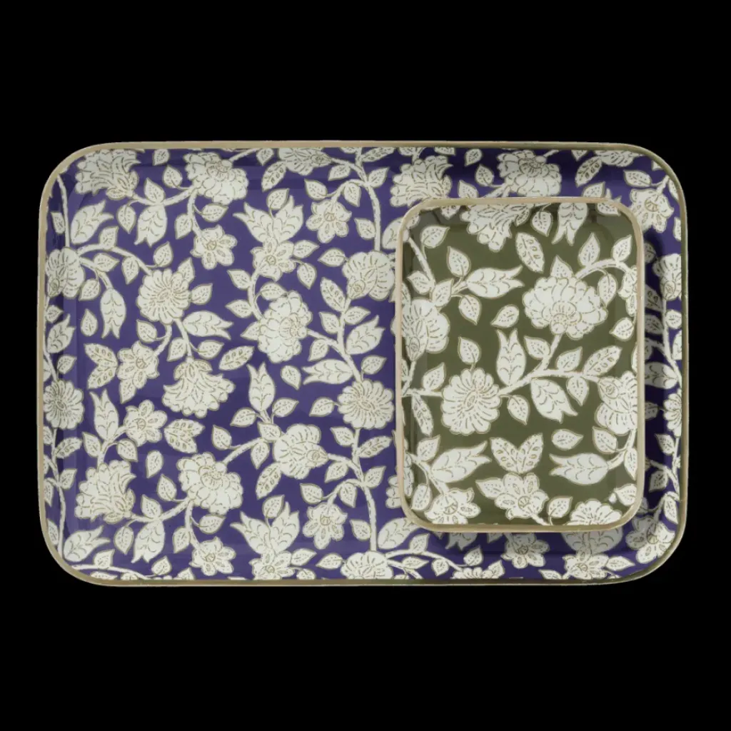 Bonheur du Jour Plateau Bohème à Fleurs Tiny Vert - Online