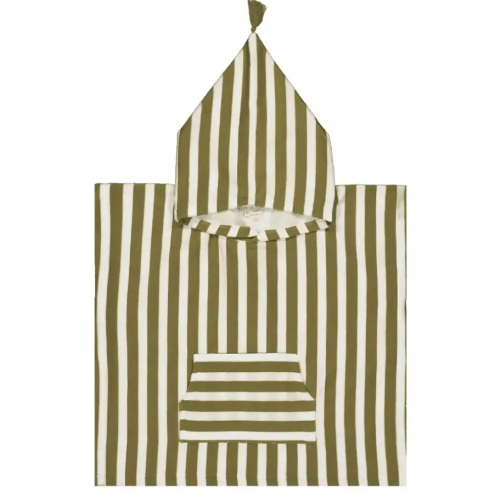 Rose In April Poncho Suzon Rayé Kaki - Fashion