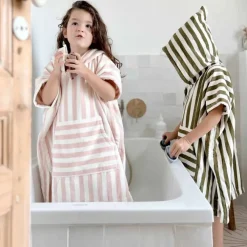 Rose In April Poncho Suzon Rayures Rose - Best