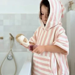 Rose In April Poncho Suzon Rayures Rose - Best