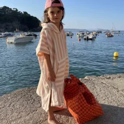 Rose In April Poncho Suzon Rayures Rose - Best