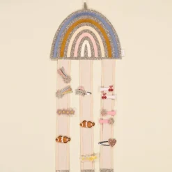 Luciole et Petit Pois Porte Barrettes Mural Arc-en-Ciel Bleu - Sale
