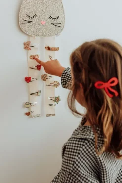Luciole et Petit Pois Porte Barrettes Mural Chat - Discount