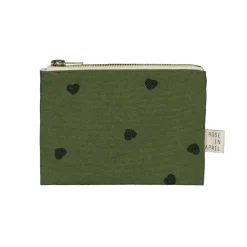 Rose In April Porte Monnaie Kaki Imprimé Cœur - Discount