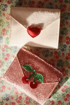 Konges Slojd Porte Monnaie Lettre d'Amour Paillettes Crème - Hot