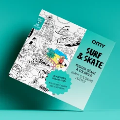 OMY Poster à Colorier Surf and Skate - Fashion