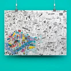 OMY Poster à Colorier Surf and Skate - Fashion