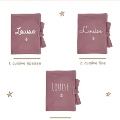 Oh la la Paris Protège Carnet de Santé Personnalisable Lin Vieux Rose - New