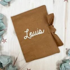 Oh la la Paris Protège Carnet de Santé Personnalisable Lin Camel - Discount