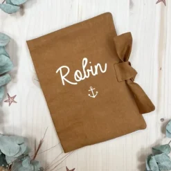 Oh la la Paris Protège Carnet de Santé Personnalisable Lin Camel - Discount