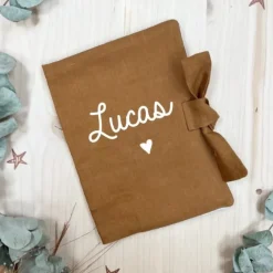 Oh la la Paris Protège Carnet de Santé Personnalisable Lin Camel - Discount