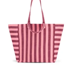 Rose In April Sac Cabas Élisa Rayures Bordeaux Flamingo - Discount