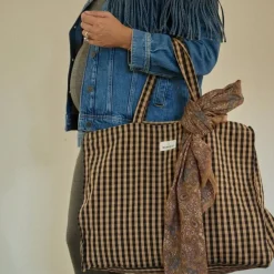 Gabrielle Paris Sac Week-End Vichy Café - Sale