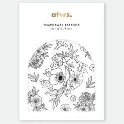 All The Way To Say Set de Tatouages Fleurs - Clearance