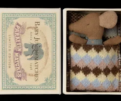 Maileg Souris Bébé dans sa Boite Bleu - Sale