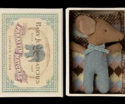 Maileg Souris Bébé dans sa Boite Bleu - Sale