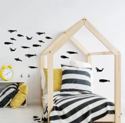 Pöm le Bonhomme Stickers Muraux Cétacés Noir Clearance