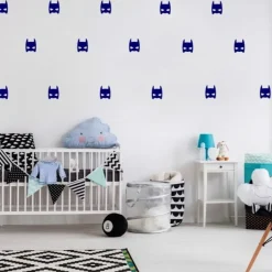 Pöm le Bonhomme Stickers muraux masques bleu Clearance