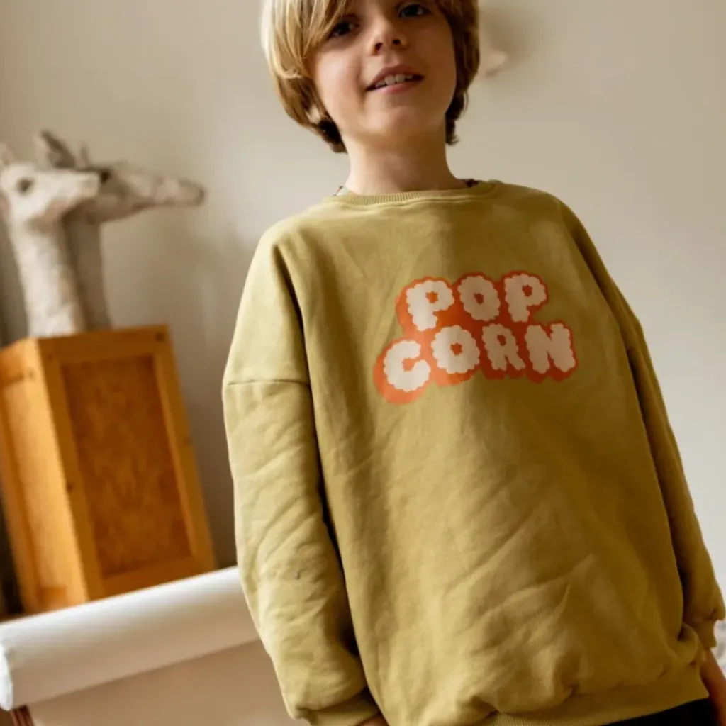 Apaches Collections Sweat Sahara Pop Corn Placé Olive - Discount