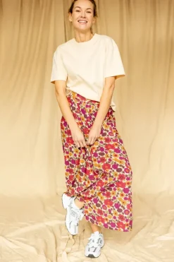 Apaches Collections Tee-Shirt Oumo Flowers Macadamia - Outlet